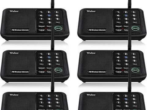 Wuloo Intercoms Wireless for Home 5280 Feet Range 10 Channel 3 Code, Wireless Intercom System for Home House Business Office, Room to Room Intercom, Home Communication System (6 Packs, Black)