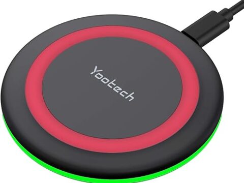 Yootech Wireless Charger,10W Max Fast Wireless Charging Pad Compatible with iPhone 16/16 Plus/16 Pro Max/15/14/13/SE 2022/12/11/X/8,Samsung Galaxy S22/S21/S20,for AirPods Pro 2(No AC Adapter)