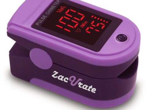 Zacurate Pro Series 500DL Fingertip Pulse Oximeter Blood Oxygen Saturation Monitor with Silicone Cover, Batteries and Lanyard