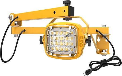 50W LED Loading Dock Light with 40" Folding Arm, 7,000 Lumens, 360° Rotatable Lamp Head, IP65 Rated ETL Listed for Trailers, Docks, Warehouses, Container