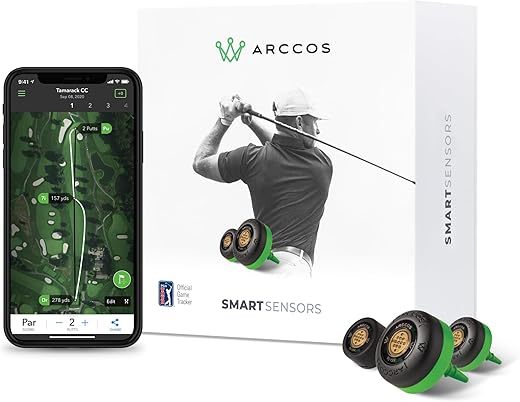 Arccos Smart Sensors: Automatic Golf Game Tracking System, A.I. Powered GPS Rangefinder & Smart Club Distances