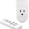 BN-LINK Wireless Remote Control Electrical Outlet Switch for Lights, Fans, Christmas Lights, Small Appliance, Long Range White 10A/1200W, 1 Remote + 1 Outlet