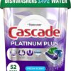 Cascade Platinum Plus Dishwasher Pod, Dish Detergent ActionPacs, Dishwasher Detergent, Fresh, 52 Count