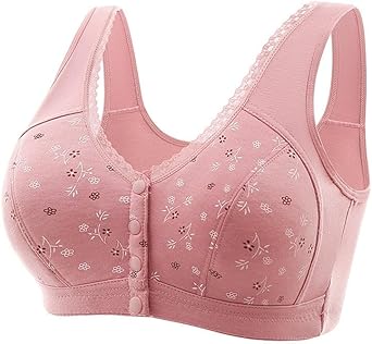 Daisy Bras for Older Women Comfy Convenient Front Closure Bras No Underwire Supportive Bras Plus Size Push Up Bras