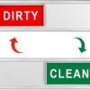 Dishwasher Magnet Clean Dirty Sign Non-Scratching Strong Magnet or 3M Adhesive Options Indicator Tells Whether Dishes Are Clean or Dirty (Silver)