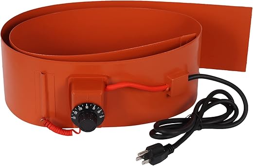 Drum Pail Heater 55-Gallon YSJWAER - Heat Pad Silicone Barrel Band Warmer 120V 30℃~150℃ 5inch