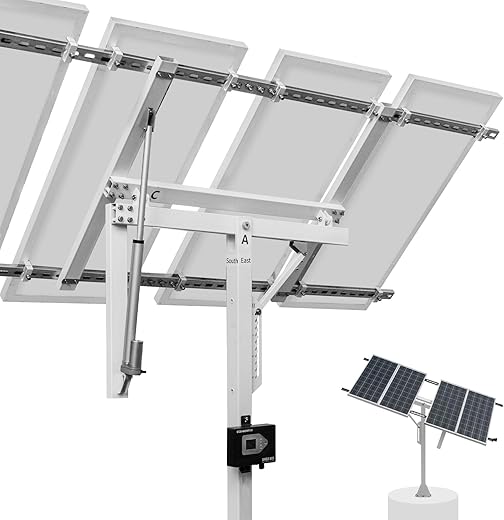 ECO-WORTHY Solar Panel Single Axis Tracking System (Increase 30% Power) with Tracker Controller,High Stability, Multi-Angle Adjustment,Ideal for Different Solar Panels, for Yard/Farm/Field/Garden