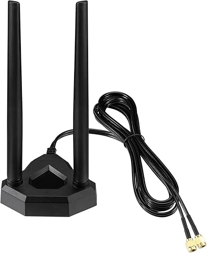 Eightwood Dual Band WiFi Antenna 2.4GHz 5GHz RP-SMA WiFi Antennae with 6.5ft Extension Cable for PC Desktop Computer PCI PCIe WiFi Bluetooth Card Wireless Network Router