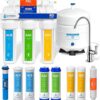 Express Water RO5DX Reverse Osmosis Filtration NSF Certified 5 Stage RO System with Faucet and Tank – Under Sink Water Plus 4 Filters – 50 GPD, 14 x 17 x 5, White