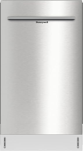 Honeywell 18 Inch Dishwasher with 8 Place settings, 6 Washing Programs, Stainless Steel Tub, UL/Energy Star- Stainless Steel