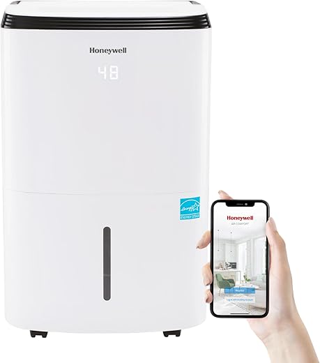 Honeywell 4000 Sq. Ft. Energy Star Smart Dehumidifier for Home Basements & Large Rooms, with WiFi, Alexa Voice Control and Anti-Spill Design - 50 Pint (Previously 70 Pint)