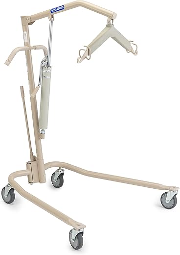 Invacare Lightweight Hydraulic Patient Lift, White, 450 lb. Weight Capacity, 9805P, Beige