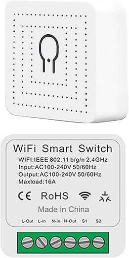 Matter Smart Light Switch 16A WiFi Relay Module: Works with HomeKit, Alexa, Siri, SmartThings, Google Home, DIY Wireless Light Switch with Voice Control, Timer&Schedule for Home Automation