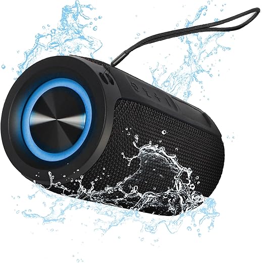 Mega Magnaboom Small Bluetooth Speaker | Portable 5.0 Bluetooth Waterproof Speaker | Wireless, LED Lights, Enhanced Bass, Indoor/Outdoor Parties and Travel