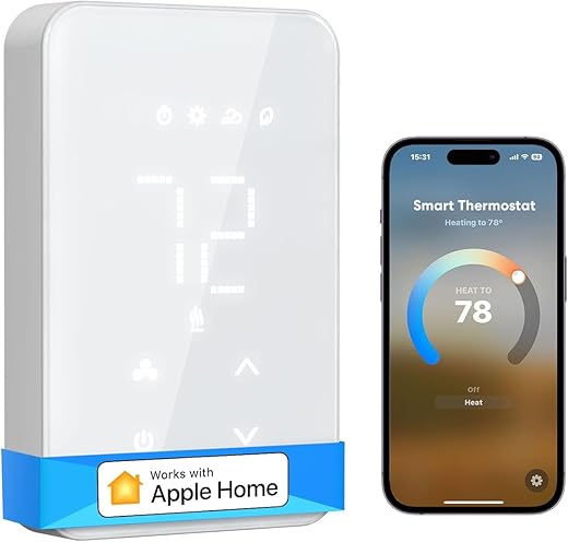 meross Smart Thermostat for Electric Baseboard and in-Wall Heaters Work with Apple Home, Alexa, Google Home and SmartThings, with Voice & Remote Control, Power Monitor, Easy Setup, Energy Saving