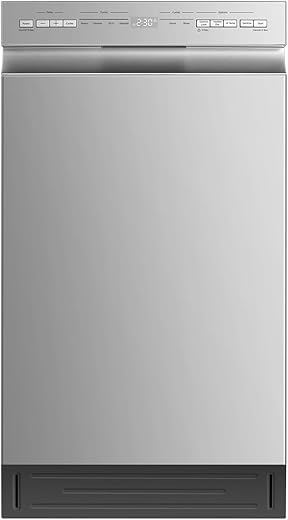 Midea MDF18A1AST Built-in Dishwasher with 8 Place Settings, 6 Washing Programs, Stainless Steel Tub, Heated Dry, Energy Star