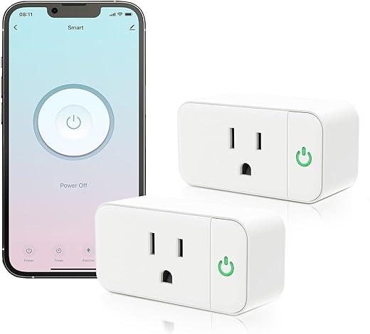 Mini Smart Plug, Smart Plugs That Work with Alexa and Google Home, 15A Smart Outlets with Timer & Group Controller, Timer, Schedule, Easy Setup, No Hub Required, ETL&FCC Certified, 2 Pack