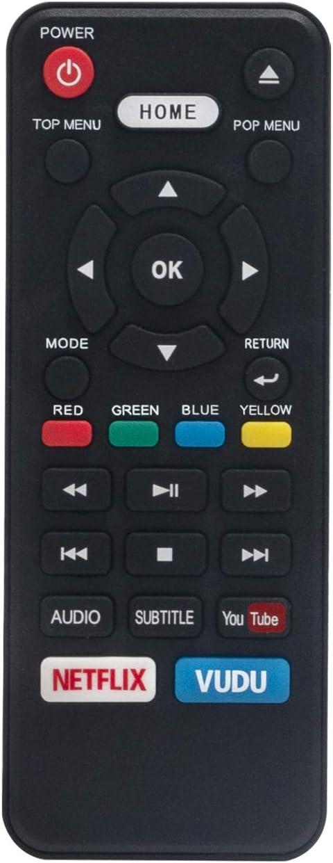 NC453UL NC453 Replace Remote Control fit for Sanyo Blu-ray Disc DVD Player FWBP706FC FWBP706F FWBP706FA with 3 APP Buttons sub for Magnavox NC451 NC451UH MBP5630/F7 MBP5630/F7A MBP5630/F7C