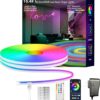 Neon Rope Lights, 16.4FT RGB LED Strip Lights, App Control, IR Remote, Outdoor IP67 Waterproof, Music Syncing, Flexible DIY Design for Bedroom, Gaming, Party, Christmas Decor