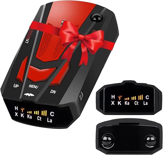 New Radar Detector for Cars with Voice Speed Prompt, 360 ° Detection，City/Highway Mode, Vehicle Speed Alarm System, Led Display, with Anti-Slip Mat EI-V7