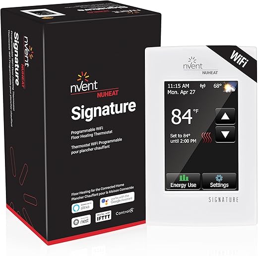 Nuheat Signature Programmable Dual-Voltage Thermostat with WiFi and Touchscreen Interface