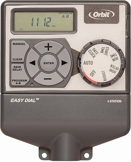 Orbit 28964 Easy Dial 4-Station Indoor Sprinkler Controller Gray