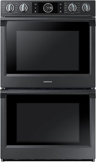 Samsung 30" Smart w/Flex Duo, Steam Cook, Wi-Fi, Large Capacity, NV51K7770DG/AA, Fingerprint Resistant Double Wall Oven, Black Stainless Steel