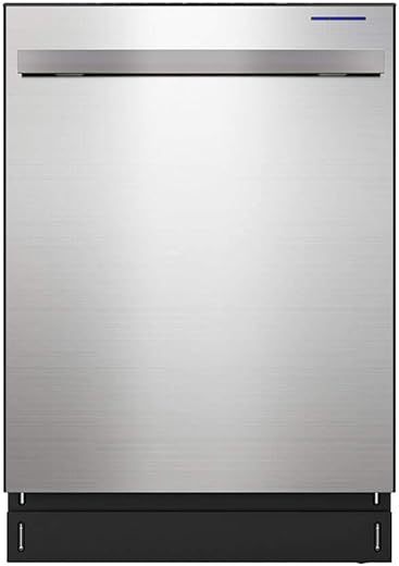 SHARP Slide-In Dishwasher, Stainless Steel Finish, 24" Wide, Soil Sensors, Premium White LED Interior Lighting, Smooth Glide Rails, Heated Dry Option, Responsive Wash Cycles, Power Wash Zone