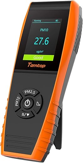 Temtop PM2.5 Monitor P600, Essential Air Particle Meter PM2.5 PM10 Air Quality Tester for Indoor/Outdoor Air Pollution Detection, Particle-Centric Detector w/Data Histogram Display