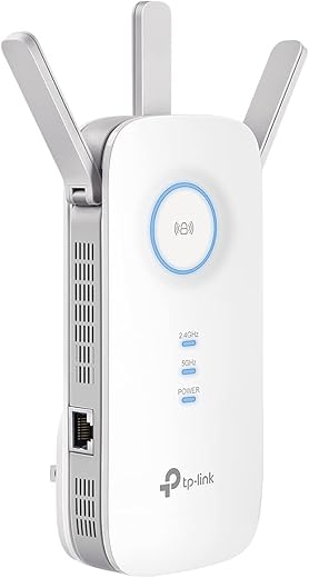 TP-Link AC1900 WiFi Extender (RE550), Covers Up to 2800 Sq.ft and 35 Devices, 1900Mbps Dual Band Wireless Repeater, Internet Booster, Gigabit Ethernet Port