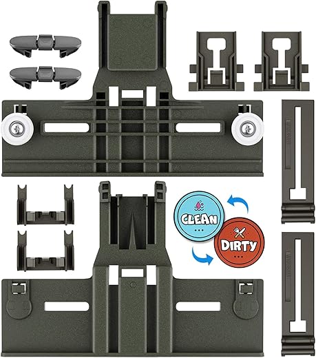 Upgraded W10350375 W10712395 Dishwasher Top Rack Adjuster Parts for Whirlpool WDTA50SAHZ0 Dishwasher Parts WDT750SAHZ0 WDT730PAHZ0 WDT970SAHZ0 Upper Rack Parts,For Kenmore 665 Dishwasher Top Rack Part