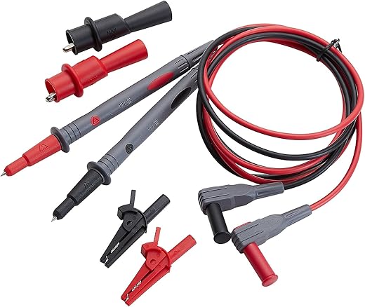 WGGE WG-011 Soft Silicone Test Lead and Safety Alligator Clips,Multimeter Test Leads Kit CAT III 1000V & CAT IV 600V with Threaded Alligator Clip, for Fluke/AstroAI/KAIWEETS/INNOVA Multimeter