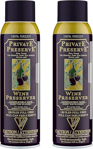 Wine Preservation System | 100% Green Gas Based | Suitable For All Wine, Port, Sake, Cognac, Whiskey, Fine Oil & Vinegar (Pack of 2)