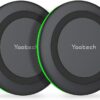 Yootech [2 Pack] Wireless Charger,10W Max Fast Wireless Charging Pad Compatible with iPhone 16/16 Plus/16 Pro Max/15/14/13/SE 2022/12/11/X/8,Samsung Galaxy S23/S22,for AirPods Pro 2(No AC Adapter)